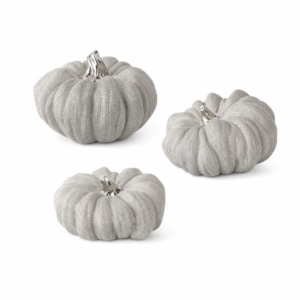 Silver Ceramic Pumpkin