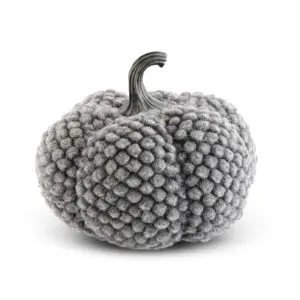 Gray Tufted Fabric Pumpkin