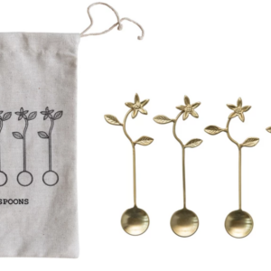 Stainless Steel/Brass Flower Spoon Set