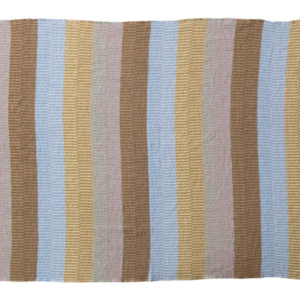 Throw Blanket with Stripes & Fringe