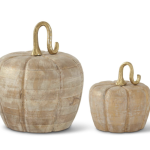 White & Gold Wood Pumpkins