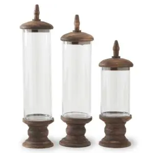 Set: 3 Glass Cylinder Containers
