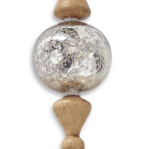 Mercury Glass and Wood Finial Ornament