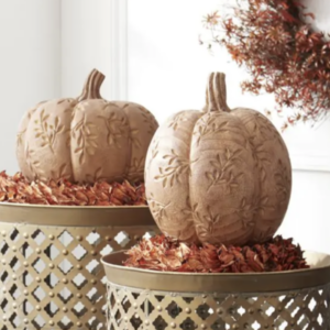Carved Leaf Pattern Pumpkin