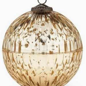 Gold Mercury Glass Ornament Candle
