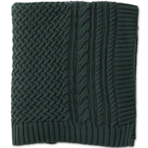 Green Cable Knit Throw Blanket
