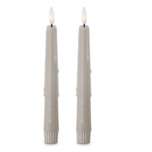 Taupe Drip Taper Candles