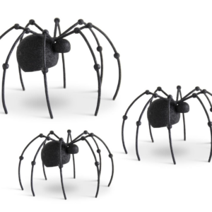 Glittered Black Metal Spider