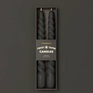 Twist Taper Candles Black