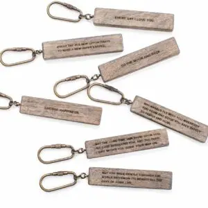 Wood Quote Keychain