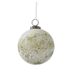 4" White Speckled Light Green Ornament