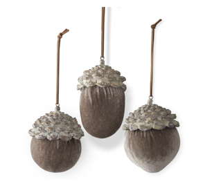 Brown Velvet Acorn Ornament