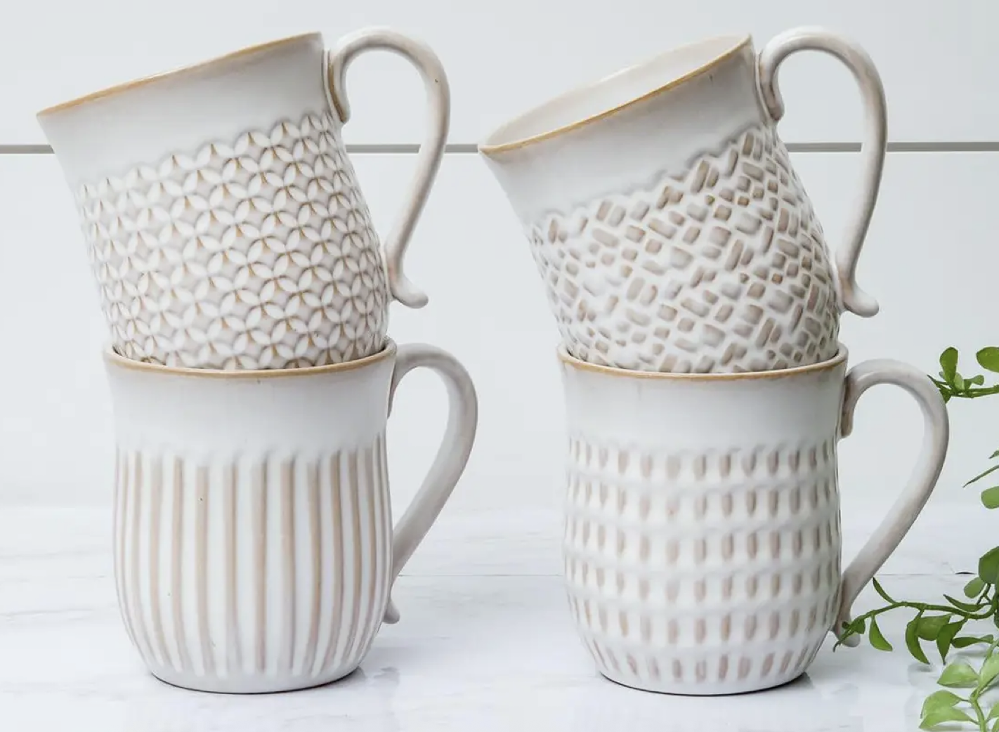 Cream Reactive Glass Mugs