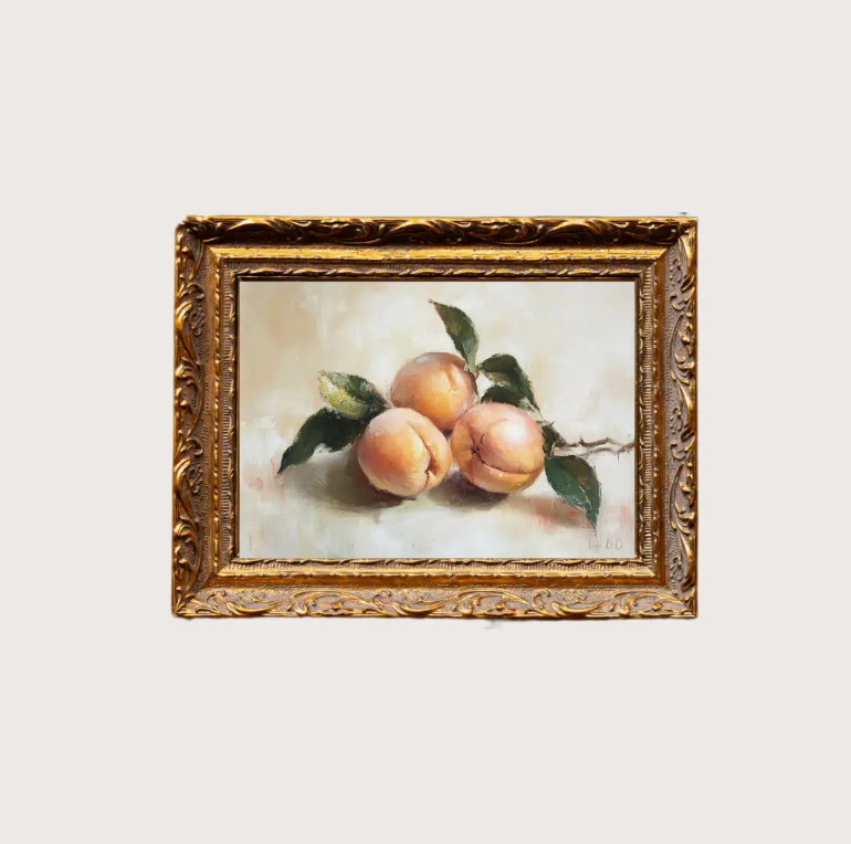 Framed Peach Painting