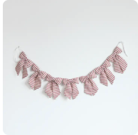 Red Striped Bow Garland