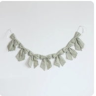 Green Striped Bow Garland