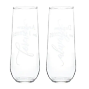 Always & Forever Stemless Champagne Flutes