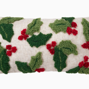Holly W/Berries Tufted Pillow