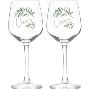 Greenery Cheers Wine Glasses
