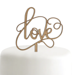 Woodgrain Love - Cake Pick