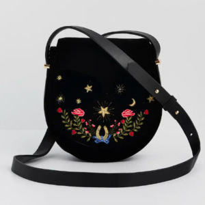 Black Dove & Floral Star Saddle Bag