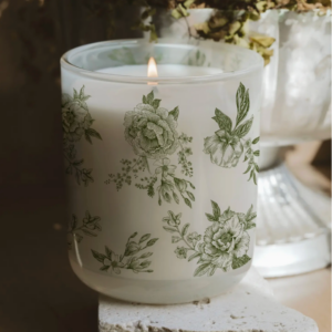 Green Delft Candle
