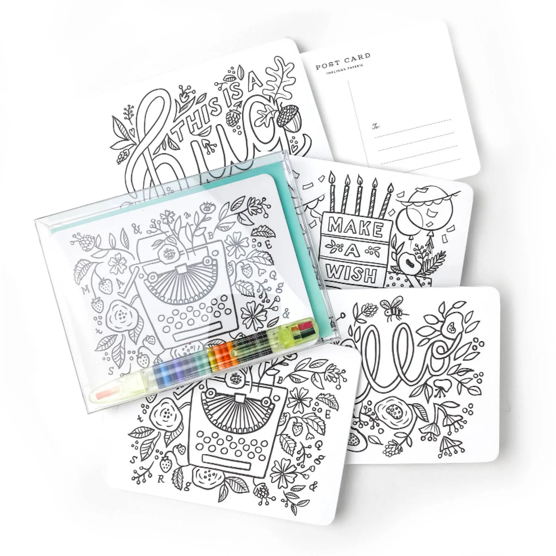 Color-In Postcard Kit - Kids