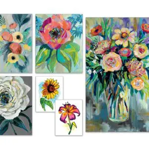 Multi-Canvas Art Kit - Flowers