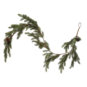 Faux Hemlock Garland with Pinecones