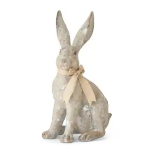 Distressed Rabbit w/ Burlap Bow