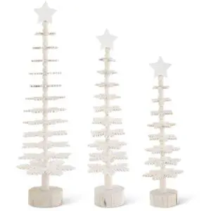 White Wooden Snowflake Trees