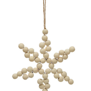 Paulownia Wood Bead Star Ornament