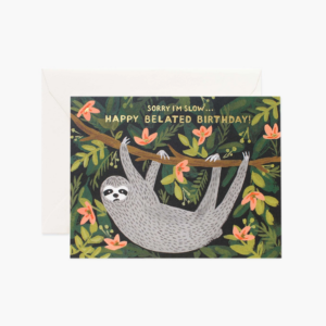 Sloth Belated Birthday Card
