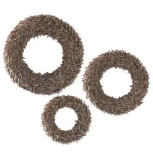 Tan + Blue Wispy Feather Wreath