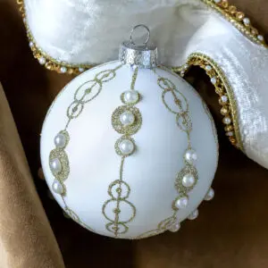 Pearl Chain Glass Ball Ornament