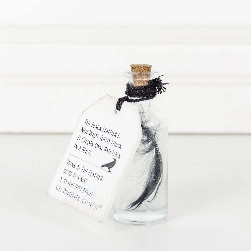 Lucky Black Feather Bottle