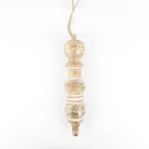 Mango Wood Icicle Ornament - Medium