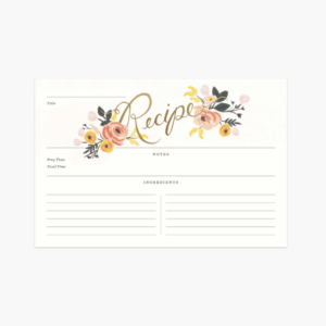 Peony Recipe Cards