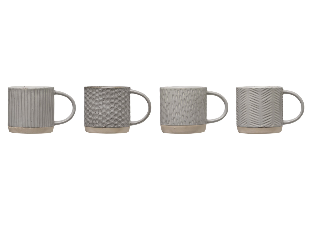 Embossed Stoneware Mug - Grey