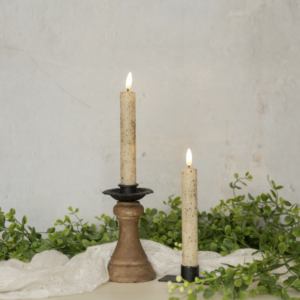 7.25" 3D Flame Cream Taper Candle (Set of 2)