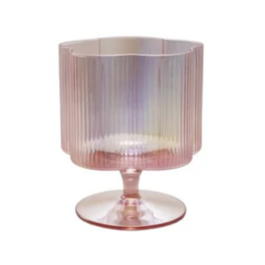 Hand Blown Iridescent Flower Wine Glass