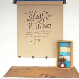 22" Hanging Note Roll w/Antique Brass Clips