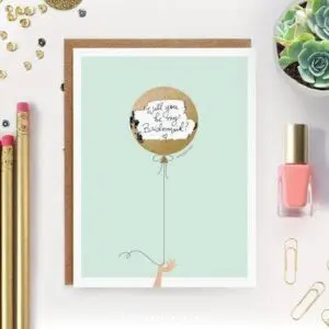 Make Your Own Scratch-Off Greeting Card, Mint & Gold Balloon