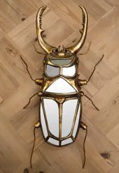 Mirrored Stag Beetle Wall Decor