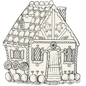 Die-Cut Gingerbread House Coloring Placemat