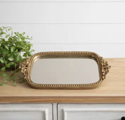 Antique Inspired Mirror Tray