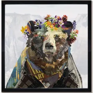 3D Collage Art - Bear
