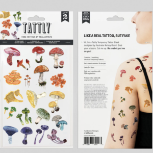 Colorful Mushrooms Sheet Tattoo, Set of 2