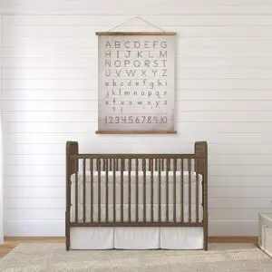 Alphabet Canvas & Wood Scroll Wall Décor