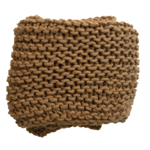 Caramel Crocheted Fabric Throw